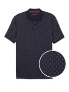 Banana Republic Mens Luxury-touch Diamond Print Polo Shirt Navy Blue Size Xl