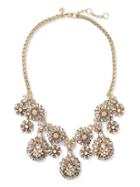 Banana Republic Beaded Floral Shine Statement Necklace - Gold