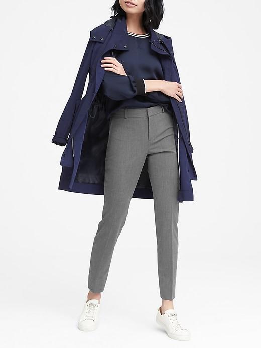 Banana Republic Womens Ryan Slim Straight-fit Machine-washable Heathered Pant Dark Charcoal Size 4