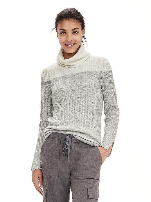 Banana Republic Womens Colorblock Ribbed Turtleneck Size L - Multi Stripe
