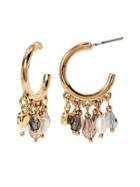 Banana Republic Womens Stone Bead & Pearl Mini Hoop Earring Gold Size One Size