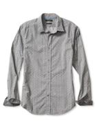 Banana Republic Mens Grant Fit Custom Wash Mini Paisley Shirt Size M Tall - Heather Gray