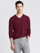 Banana Republic Silk/linen Vee Pullover Size M Tall - Royal Red