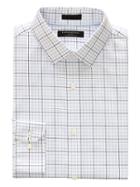 Banana Republic Mens Grant Slim-fit Non-iron Check Shirt Marfa Blue Size M