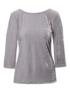 Banana Republic Womens Velvet Ballet Back Top - Silver Fox Gray