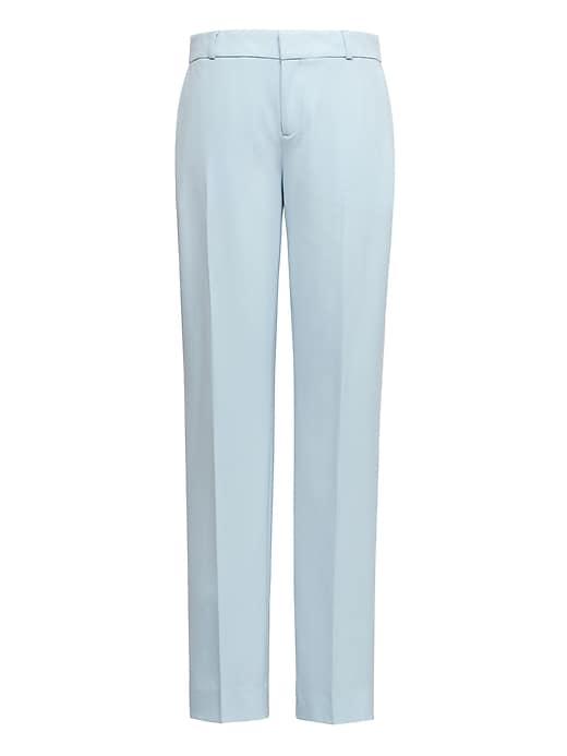 Banana Republic Womens Petite Avery Straight-fit Machine-washable Italian Wool Blend Pant Ice Blue Size 6