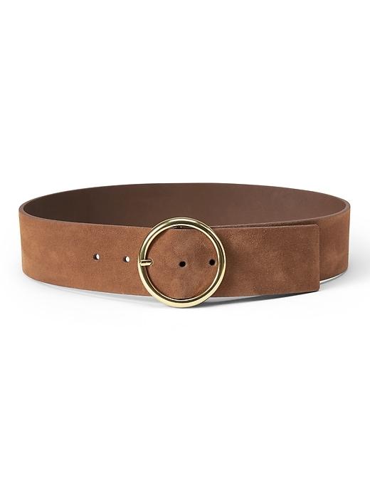 Banana Republic Womens Italian Suede Wide Waist Belt Cognac Size M