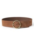 Banana Republic Womens Italian Suede Wide Waist Belt Cognac Size M