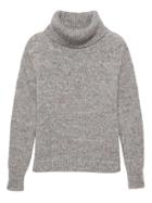 Banana Republic Womens Confetti Wool-blend Turtleneck Sweater Gray With Multi Color Size L