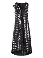 Banana Republic Womens Print Cascade Ruffle Midi Shift Dress - Black Print