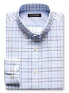 Banana Republic Mens Grant Fit Non Iron Blue Check Oxford Size L Tall - Dreamy Royal