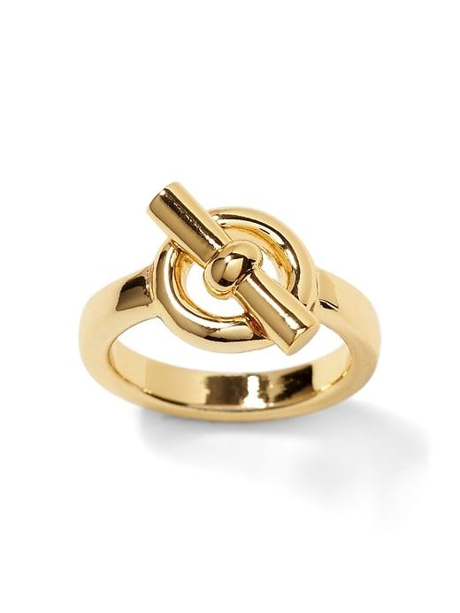 Banana Republic Womens Toggle Link Ring Gold Size 8