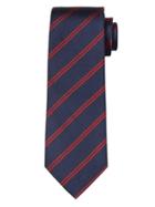 Banana Republic Mens Double Stripe Silk Nanotex Tie Holly Berry Red Size One Size