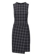 Banana Republic Womens Windowpane Sheath Dress Dark Navy Plaid Size 14