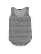 Banana Republic Womens Plaid Scoop High-low Tank Black & White Size Xl