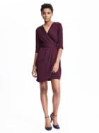 Banana Republic Womens Ruched Crossover Front Dress Size 0 - Secret Plum