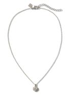 Banana Republic Womens Cubic Zirconia Pendant Necklace Silver Size One Size