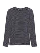 Banana Republic Womens Soft Stretch Crew-neck T-shirt Blue Stripe Size M