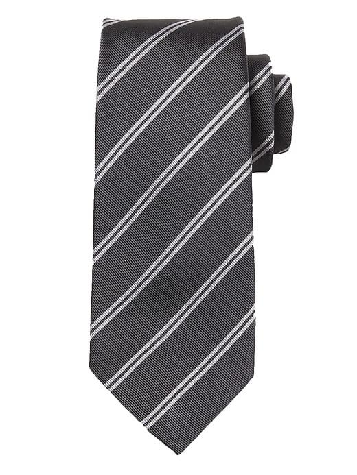 Banana Republic Mens Double-stripe Nanotex Tie Gray Sky Size One Size