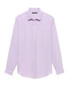 Banana Republic Mens Grant Slim-fit Linen Shirt Lavender Ash Size Xxl