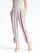 Banana Republic Womens Avery Fit Stripe Pant - Red Stripe