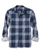 Banana Republic Mens Camden Fit Custom Wash Large Check Shirt Size L Tall - Mythic Blue