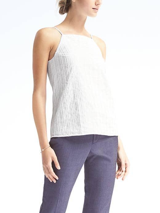 Banana Republic Womens Diagonal Seamed Top - White