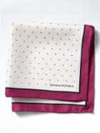 Banana Republic Polka Dot Silk Pocket Square - White