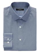 Banana Republic Mens Camden Standard-fit Non-iron Dot Shirt Allports Blue Size Xxs