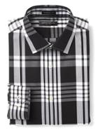 Banana Republic Mens Camden Fit Non Iron Bold Plaid Shirt - Black