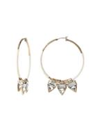 Banana Republic Mixed Media Hoop Earring Size One Size - Clear Crystal