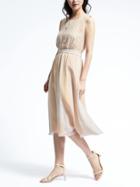 Banana Republic Womens Heritage Sleeveless Ribbon Midi Dress - Warm Stone