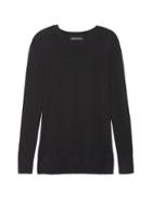 Banana Republic Womens Petite Machine-washable Merino Crew Sweater Black Size S