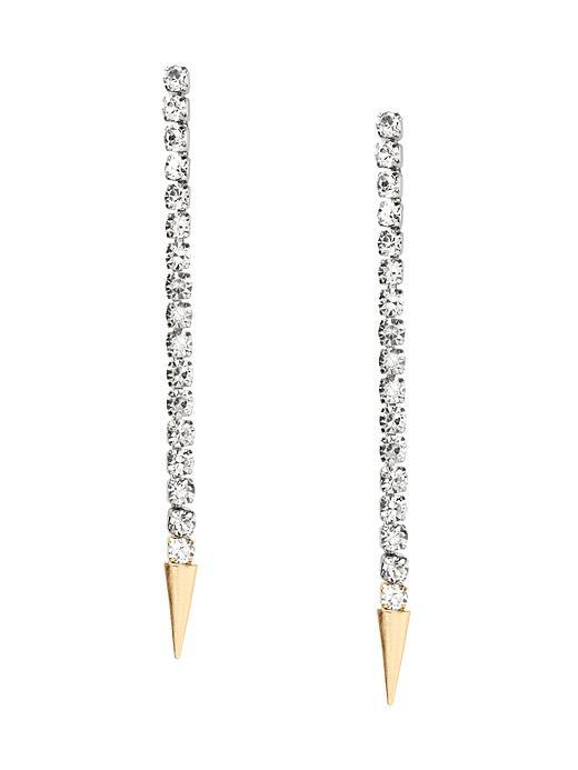 Banana Republic Classic Rebel Spike Linear Earring Size One Size - Mixed Metal