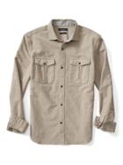 Banana Republic Mens Camden Fit Utility Shirt - Taupe