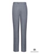 Banana Republic Mens Monogram Slim Plaid Italian Wool Suit Pant Light Blue Size 33w