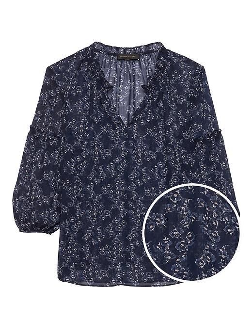 Banana Republic Petite Floral Peasant Top