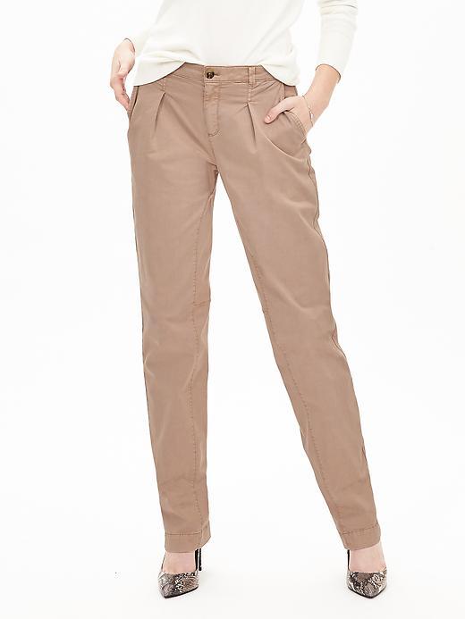 Banana Republic Womens Pleated Boyfriend Chino Size 0 Regular - Sunset Foxglove