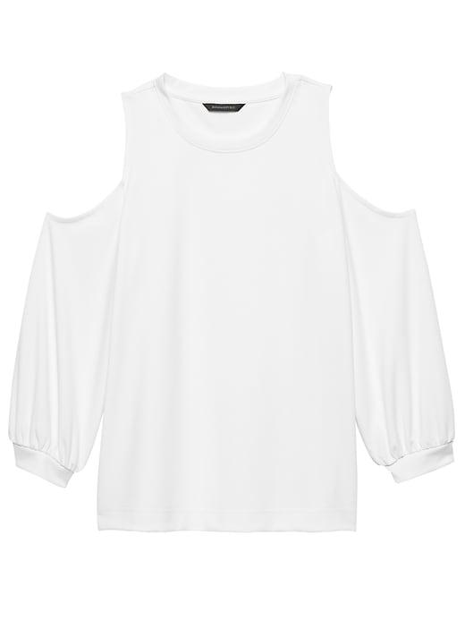 Banana Republic Womens Cold-shoulder Sweater White Size S