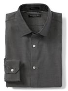 Banana Republic Mens Camden Fit Non Iron Navy Basketweave Shirt - Preppy Navy