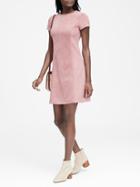 Banana Republic Womens Vegan Stretch-suede Seamed Mini Dress Pink Blush Size 2