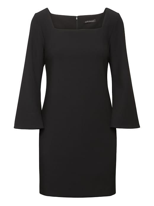 Banana Republic Womens Square-neck Shift Dress Black Size 6