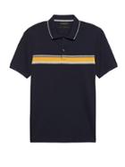 Banana Republic Mens Slim Luxury-touch Chest Stripe Polo Shirt Navy Size Xl