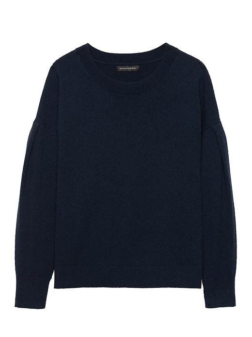 Banana Republic Womens Petite Feather-touch Rounded Sleeve Sweater Navy Size Xs