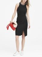 Banana Republic Petite Bi-stretch Racer-neck Sheath Dress