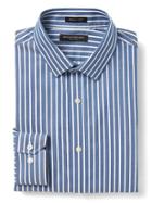 Banana Republic Mens Grant Fit Non Iron Bengal Stripe Shirt - White/blue