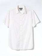 Banana Republic Mens Camden Fit Custom Wash Dobby Shirt - White