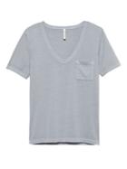 Banana Republic Womens Supima Cotton V-neck T-shirt Sea Glass Blue Size L
