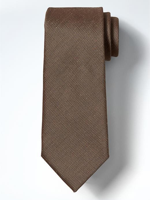 Banana Republic Mens Silk Linen Nanotex Tie Light Brown Size One Size