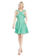 Banana Republic Womens Halter Ruffle Dress Size 0 Petite - Mint Sp00